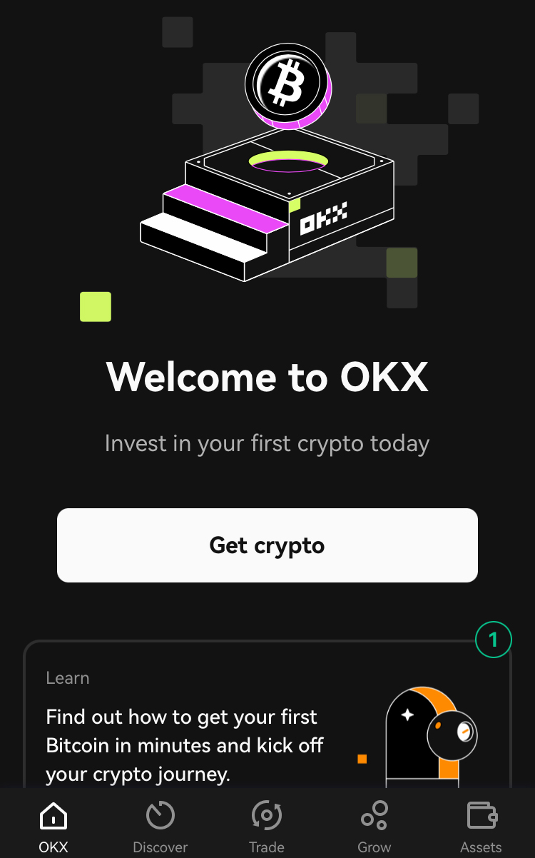 スマホで簡単！OKXの登録方法、OKXの使い方（入金方法から仮想通貨の購入まで）これでOKXのアプリの登録が完了しました。